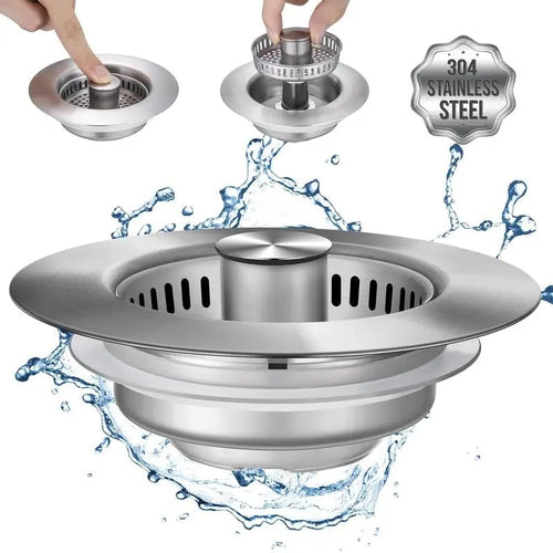 🔥LAST DAY 51% OFF-Upgraded 3 in 1 Kitchen Sink Drain Strainer