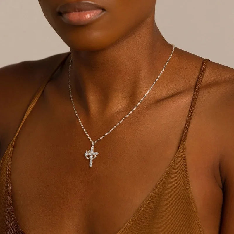 Christianity Cross & Crown Necklace