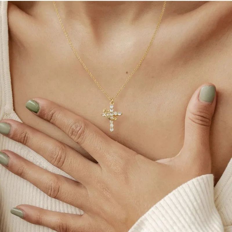 Christianity Cross & Crown Necklace