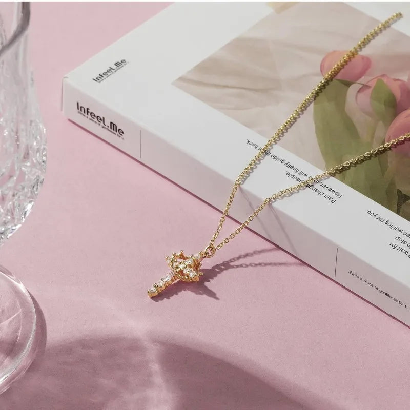 Christianity Cross & Crown Necklace