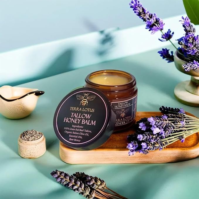 🔥 Last Day: 50% Off! 🔥 Organic Grass-Fed Tallow Balm with Raw Honey - Premium Moisturizer for Soft, Smooth Skin, Reduces Stretch Marks and Wrinkles - Handcrafted All-Natural Solution