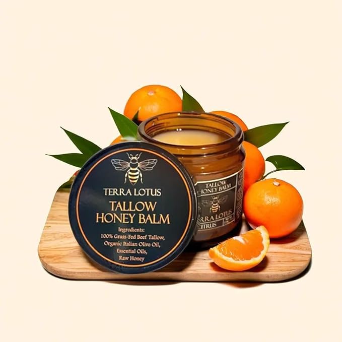 🔥 Last Day: 50% Off! 🔥 Organic Grass-Fed Tallow Balm with Raw Honey - Premium Moisturizer for Soft, Smooth Skin, Reduces Stretch Marks and Wrinkles - Handcrafted All-Natural Solution