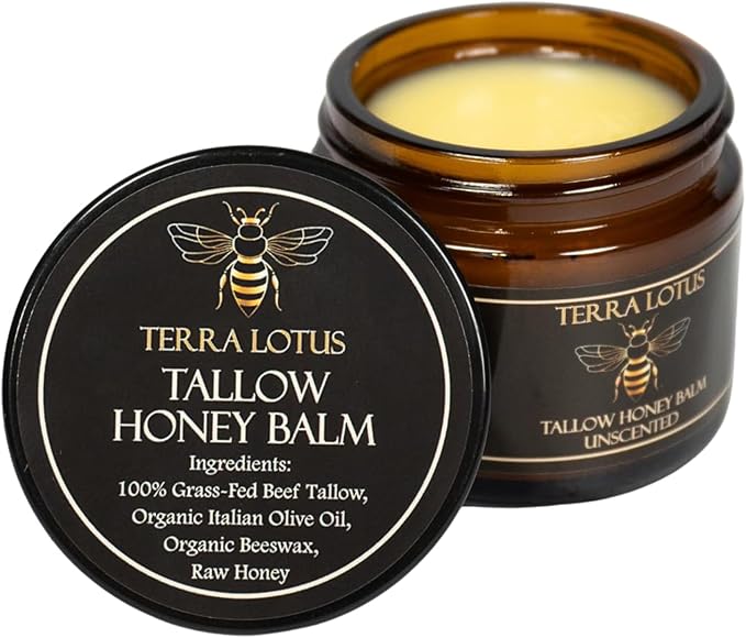 🔥 Last Day: 50% Off! 🔥 Organic Grass-Fed Tallow Balm with Raw Honey - Premium Moisturizer for Soft, Smooth Skin, Reduces Stretch Marks and Wrinkles - Handcrafted All-Natural Solution