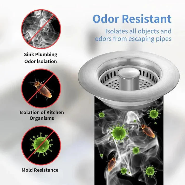 🔥LAST DAY 51% OFF-Upgraded 3 in 1 Kitchen Sink Drain Strainer