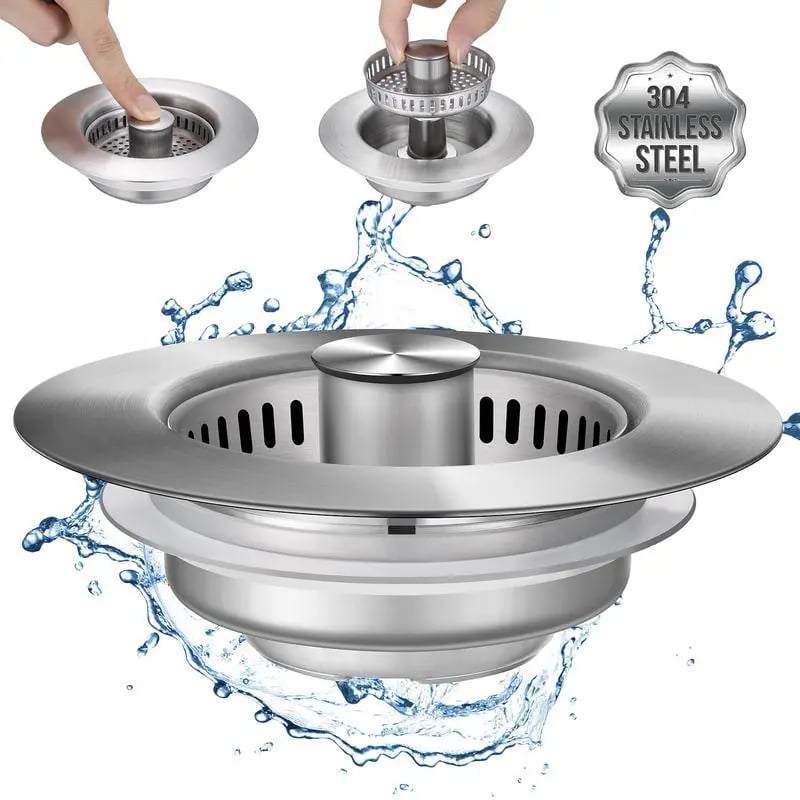 🔥LAST DAY 51% OFF-Upgraded 3 in 1 Kitchen Sink Drain Strainer