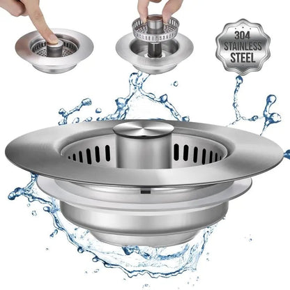 🔥LAST DAY 51% OFF-Upgraded 3 in 1 Kitchen Sink Drain Strainer