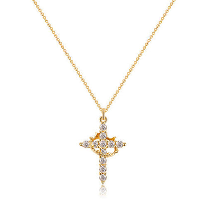 Christianity Cross & Crown Necklace