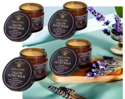 🔥 Last Day: 50% Off! 🔥 Organic Grass-Fed Tallow Balm with Raw Honey - Premium Moisturizer for Soft, Smooth Skin, Reduces Stretch Marks and Wrinkles - Handcrafted All-Natural Solution