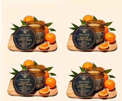 🔥 Last Day: 50% Off! 🔥 Organic Grass-Fed Tallow Balm with Raw Honey - Premium Moisturizer for Soft, Smooth Skin, Reduces Stretch Marks and Wrinkles - Handcrafted All-Natural Solution