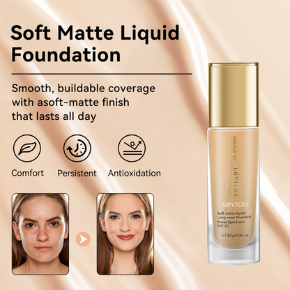 Only 3 Hours Left: 25% OFF 🔥Soft Matte Liquid Foundation